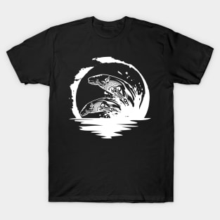 Beluga whale, Whale, Ocean, Sunset, Mammal, Sun T-Shirt